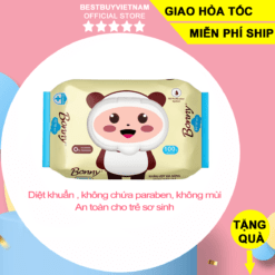 Bán buôn bán sỉ đồ sơ sinh Khăn ướt BiBo - Bonny cho bé Không mùi, bịch 100 tờ giấy ướt