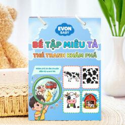 [EVON] Bộ Thẻ Dạy Bé Tập Nói - Bé Tập Miêu Tả Theo Tranh - Thẻ Tranh Khám Phá